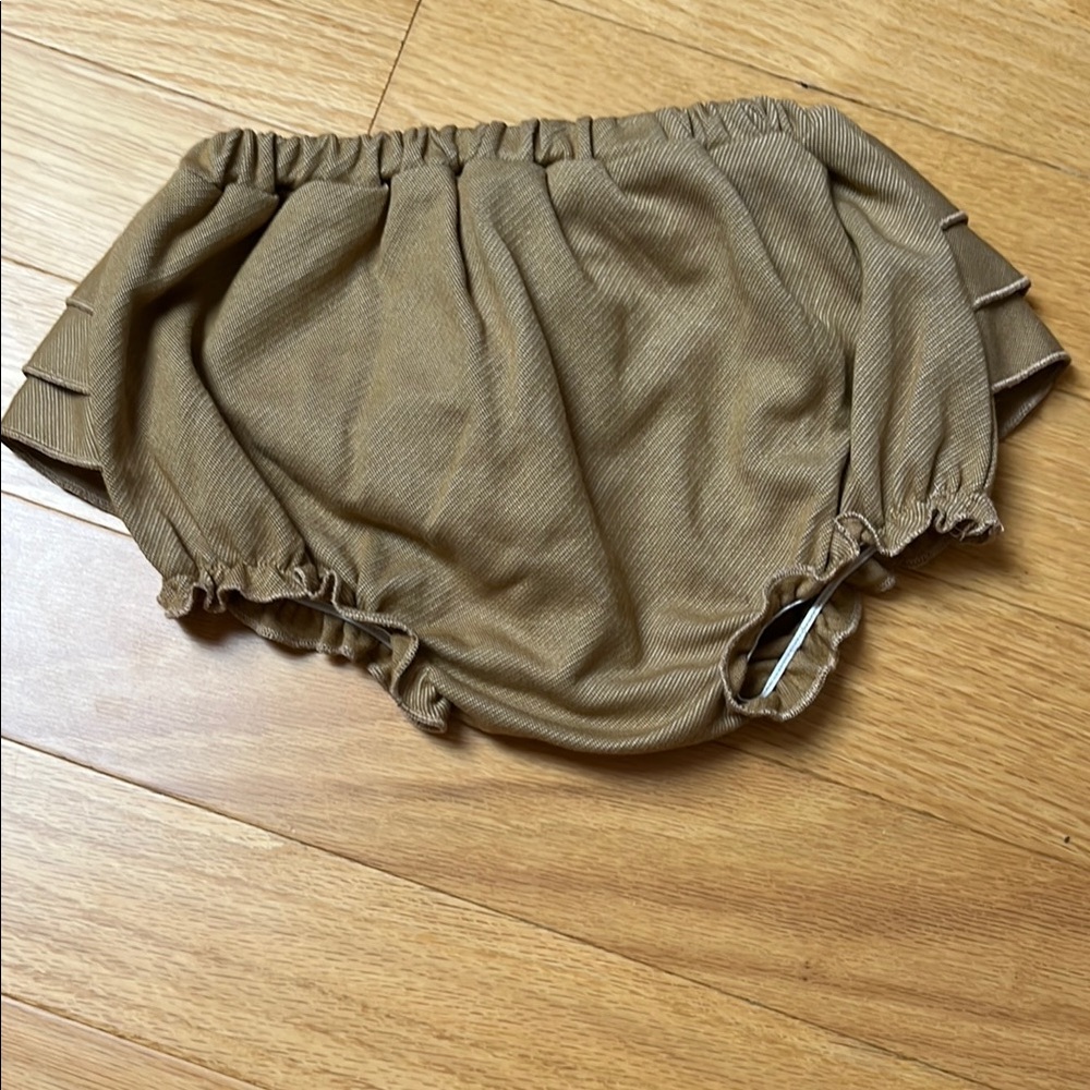 Milkbarn Brown Ruffled Diaper Cover Bloomers